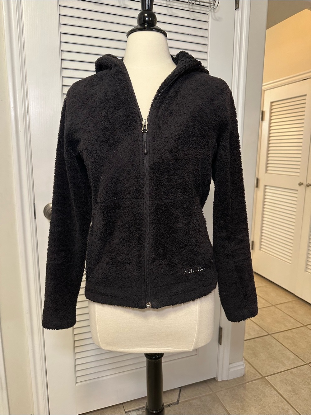 Marmot Black Teddy Fleece Hooded Zip Jacket